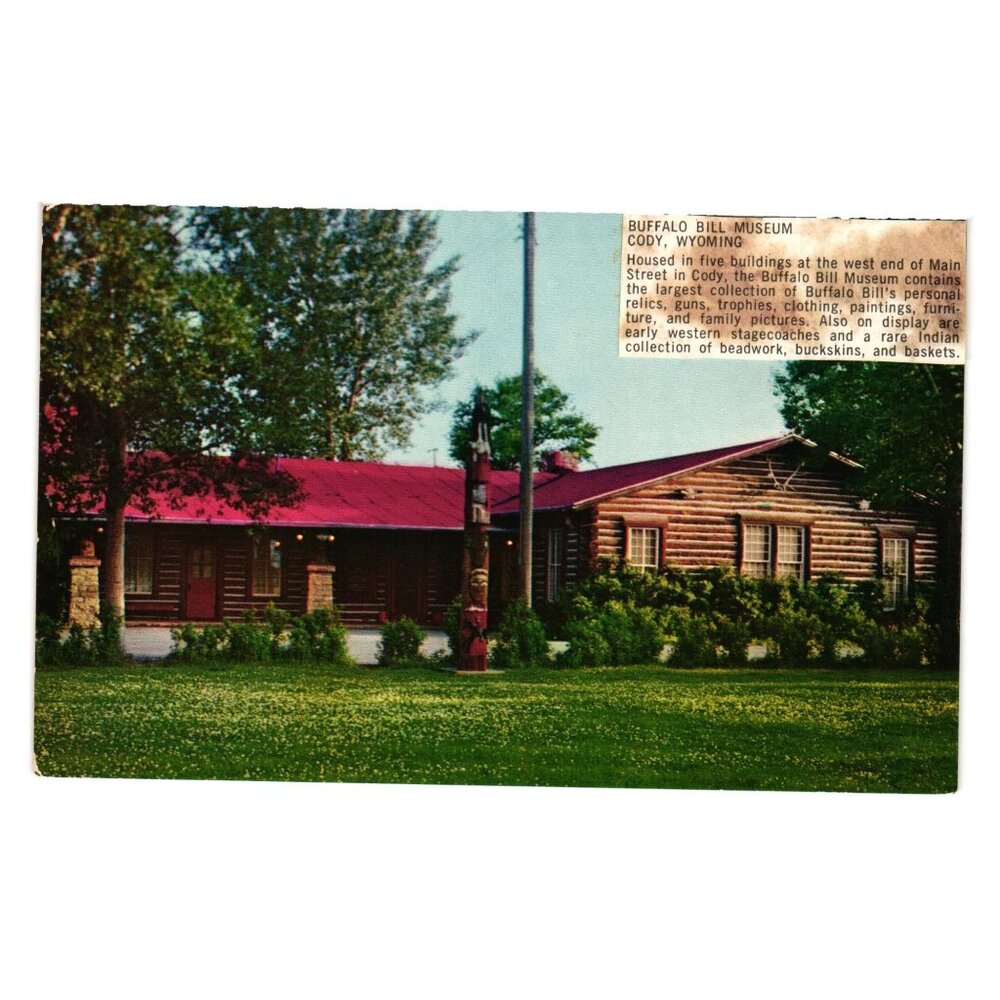 Buffalo Bill Museum Postcard Cody Wyoming Vintage Natural Color Rare Collectible